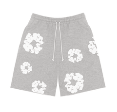 Denim Tears gray floral print mesh shorts