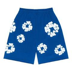 Denim Tears royal blue floral print mesh shorts