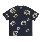 Denim Tears Navy Blue Oversized Khaki Flower Wreath TOP