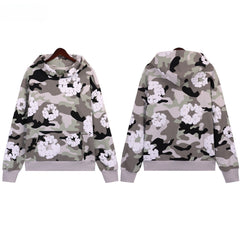 Denim Tears Grey Green Camo White Floral Pullover Hoodie