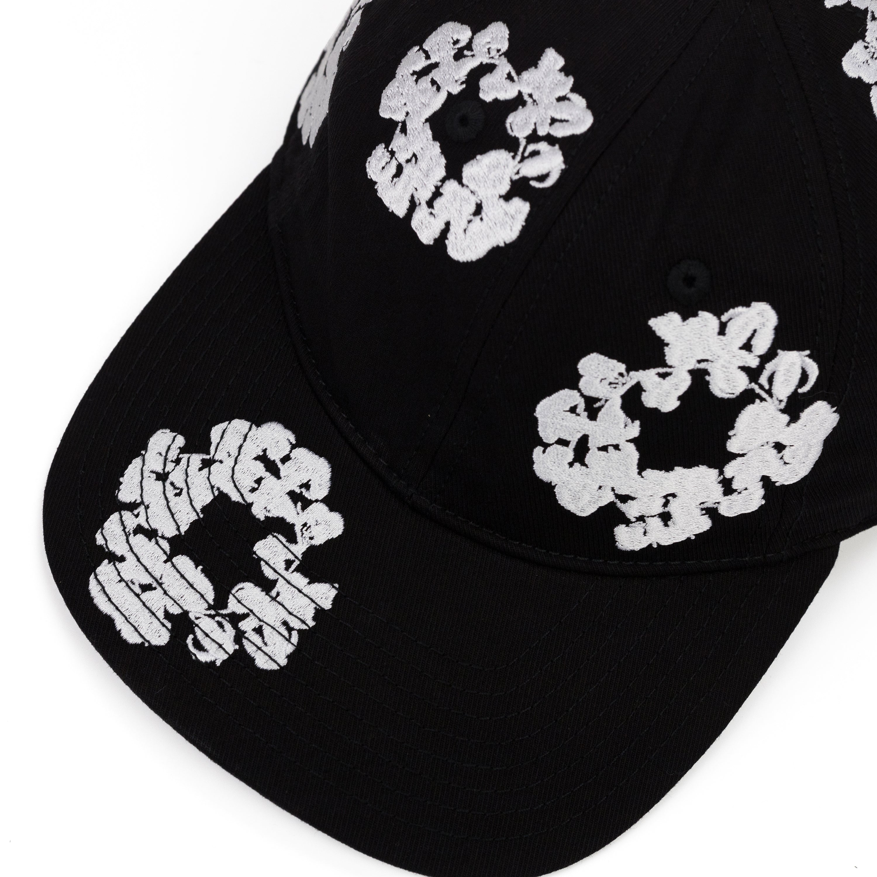 Denim Tears Black Cotton Wreath Fitted Cap