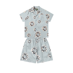 Denim Tears Light Blue Floral Wreath Print Camp Collar Shirt & Drawstring Shorts