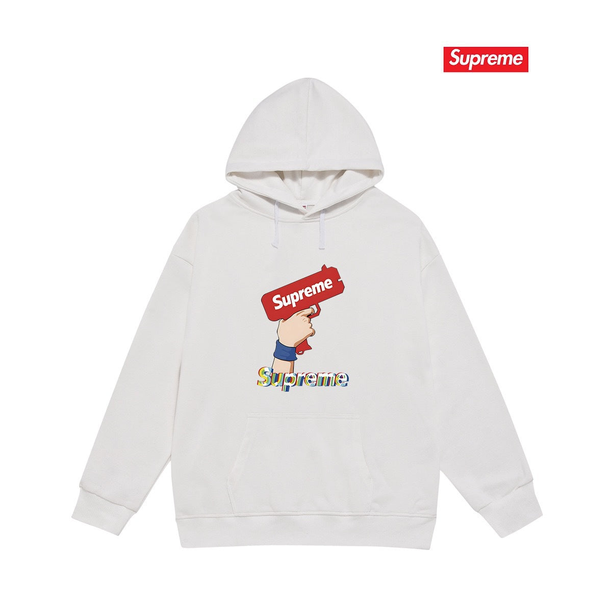 Supreme Gun Logo Hoodie – White