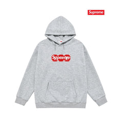 Supreme × LV Monogram BOX Logo Hoodie – Grey