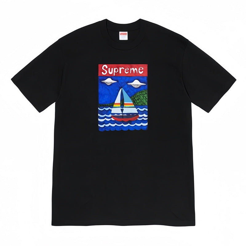 Supreme Sailboat Painting Graphic Tee – Black
