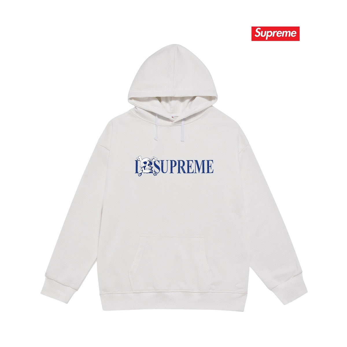 Supreme Skull Logo Hoodie – White