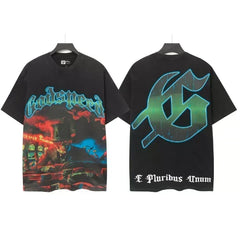 Godspeed Vintage Washed Skeleton Baseball Player T-Shirt