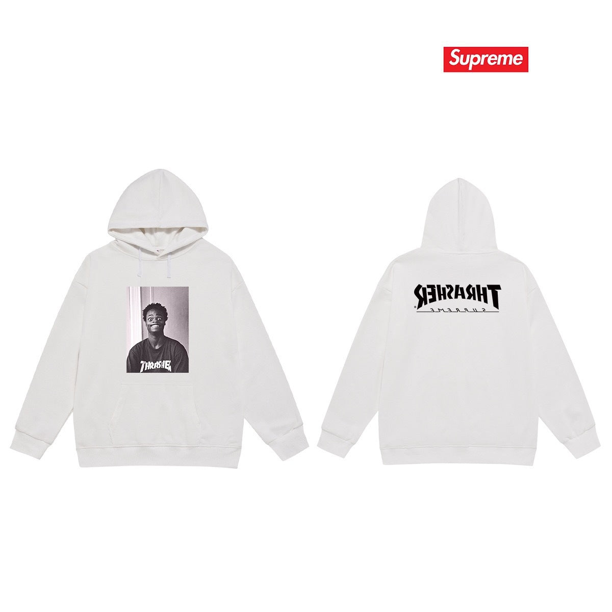 Supreme × Thrasher Hoodie – White