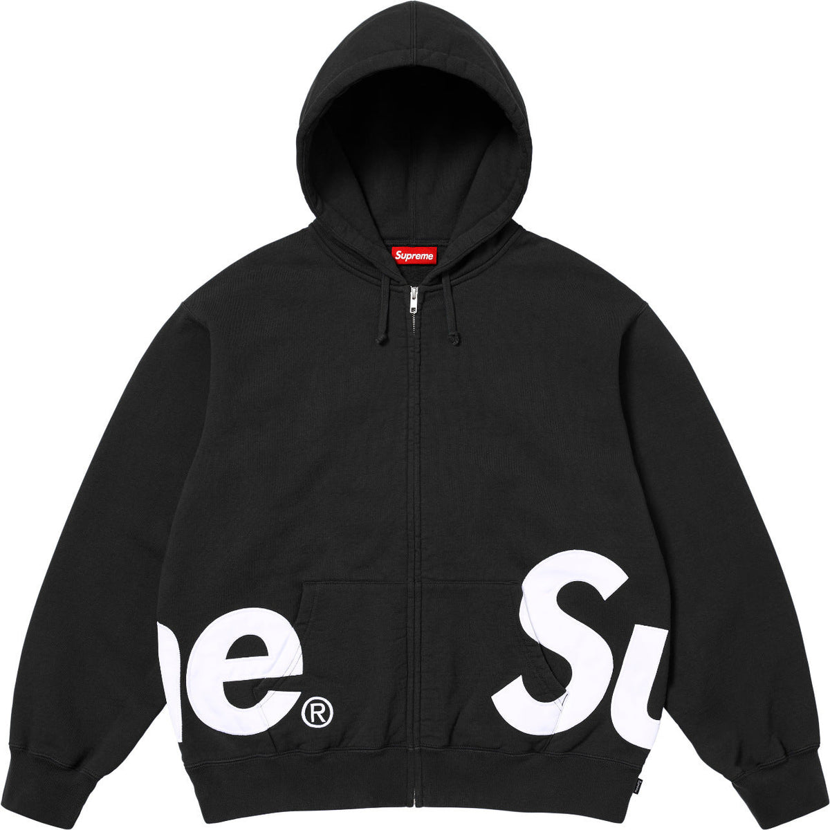 Supreme Big Logo Zip-Up Hoodie – Black