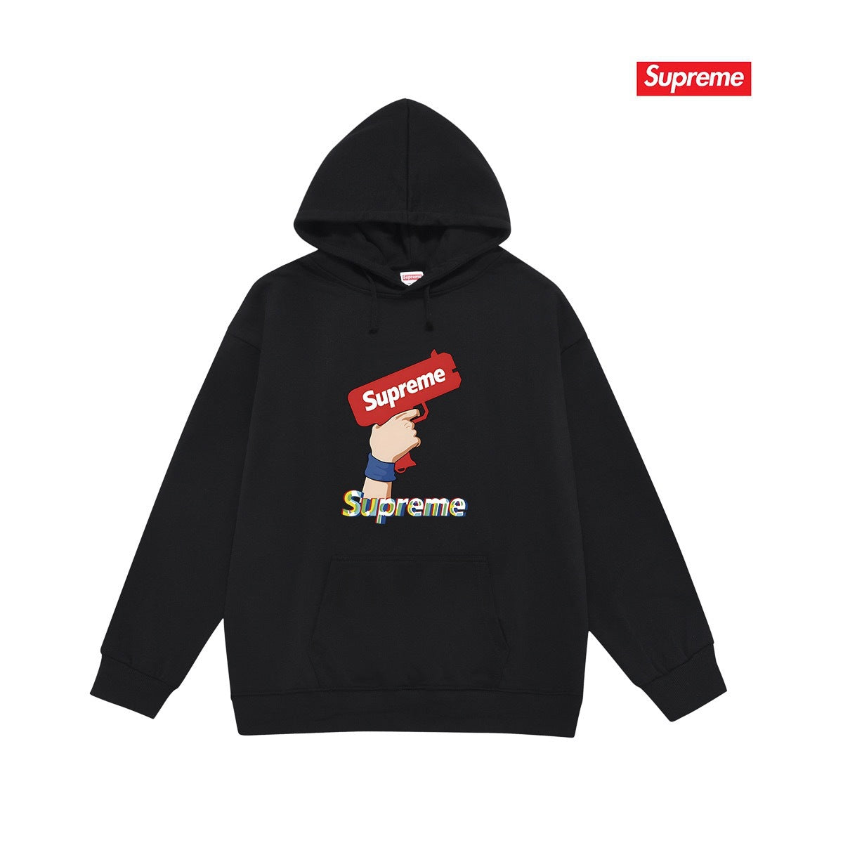 Supreme Gun Logo Hoodie – Black