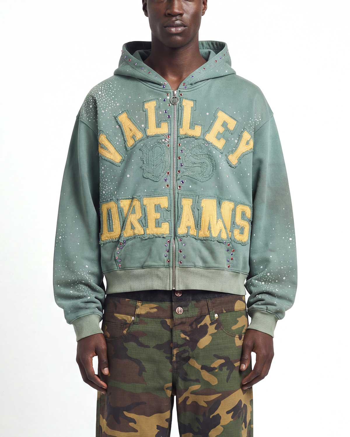 Vale Forever Bank Zip Up Hoodie Green