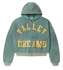 Vale Forever Bank Zip Up Hoodie Green