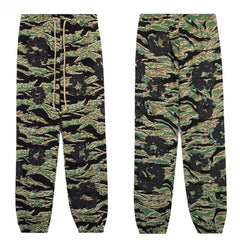 Denim Tears Green Tiger Camo Full Print Cuffed Sweatpants