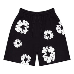 Denim Tears black floral print mesh shorts